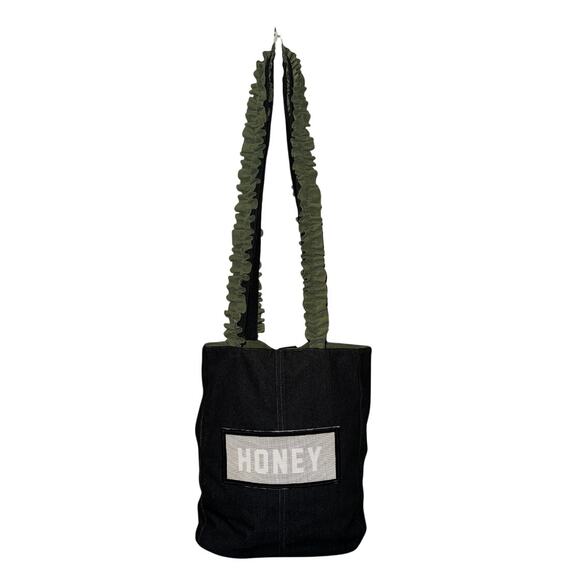 Upcycled Shuggie Fierce Honey Denim Tote Bag - 1 DAY SHIP OUT - Picture 3 of 7